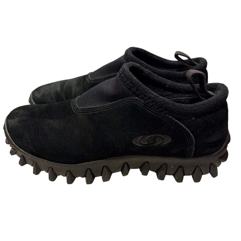 VTG Salomon Contragrip CX Mens 12 Thinsulate Slip On Trail Snow Shoe Black Suede
